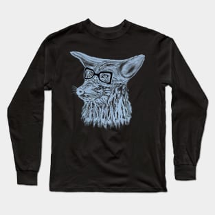 Clever Blue Coyote Long Sleeve T-Shirt